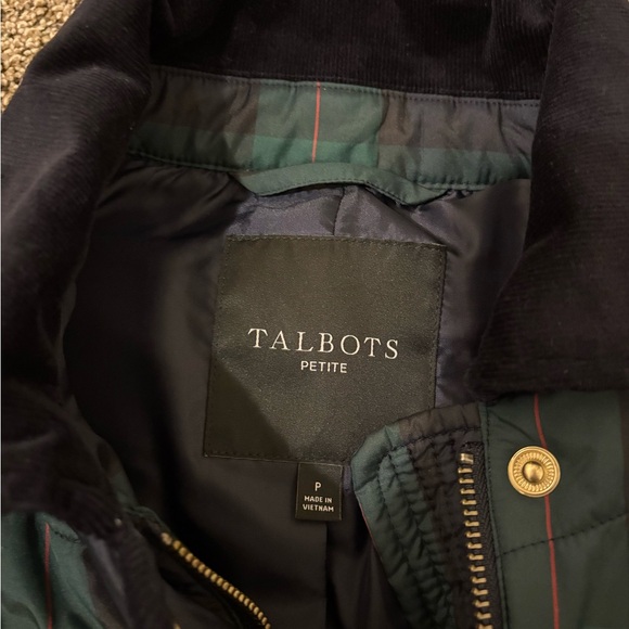 Talbots Navy and Green Plaid Utility Jacket - Picture 3 of 4